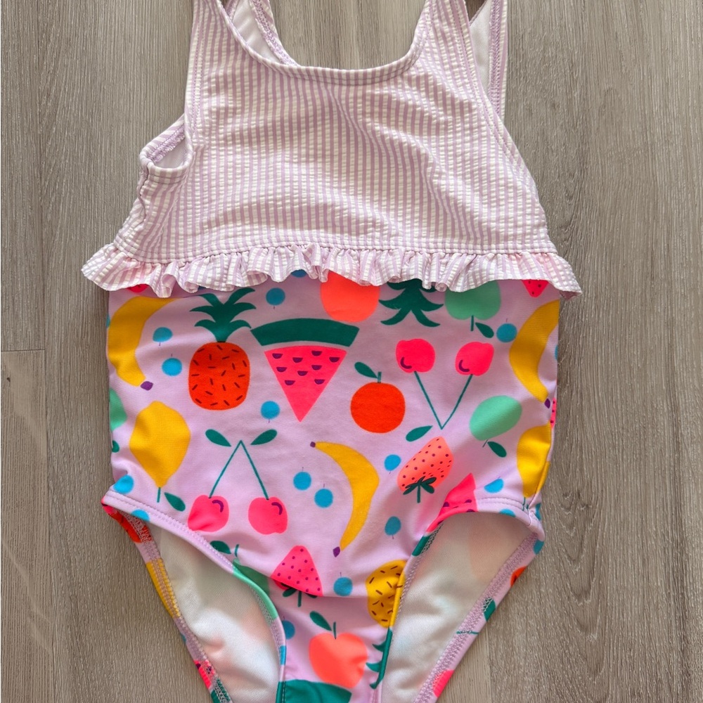 Cat & Jack Pink Fruit-Print One-Piece Swimsuit with Ruffle